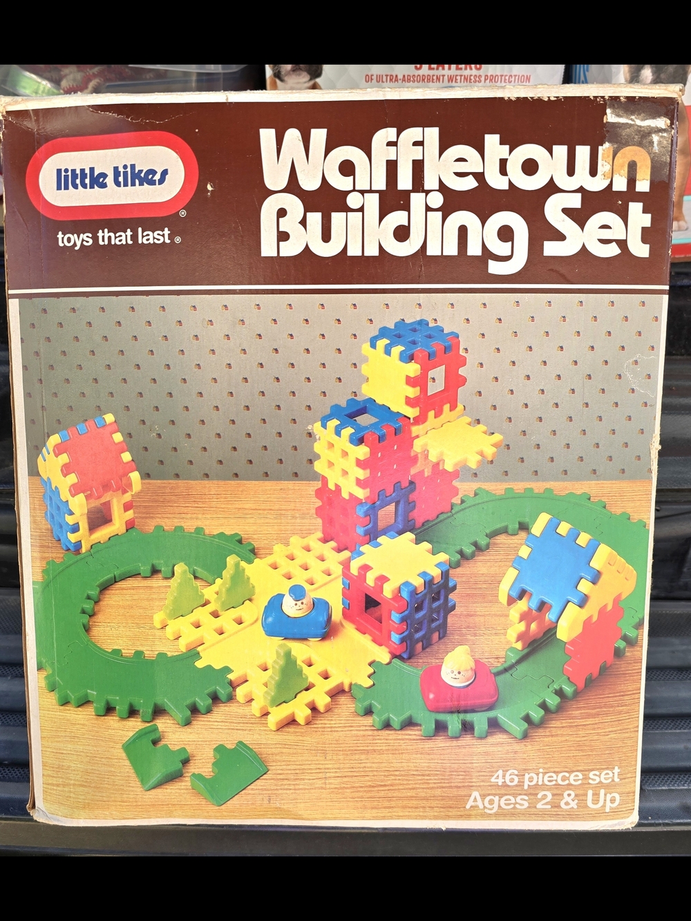 Little Tikes Waffletown 0615 Building Set 1987 Complete 46 Pcs Waffle Blocks Box